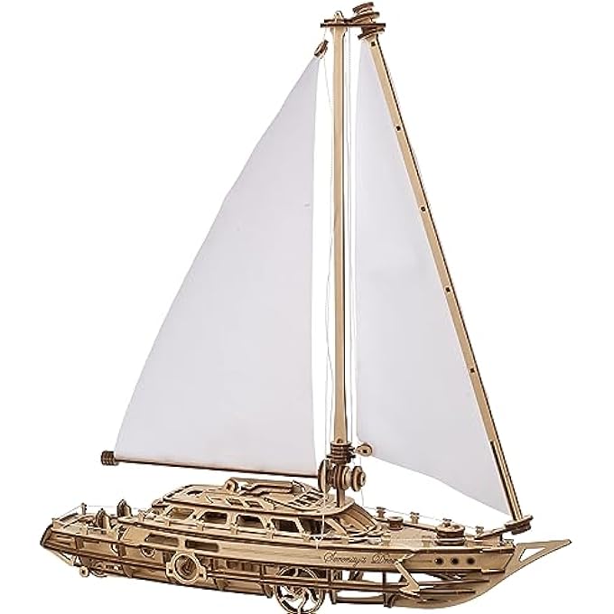 SERENITYS DREAM MODEL YACHT - MODEL SHIPS KITS FOR ADULTS - WOODEN MODELS TO BUILD FOR ADULTS - 3D PUZZLES ADULT SHIP MODEL KIT - DIY WOODEN MODEL BOATS FOR ENTHUSIASTS FOR MEN - Image 1
